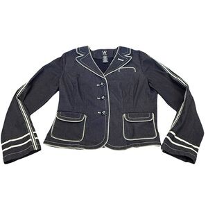 Worthington Black Blazer with White Accents